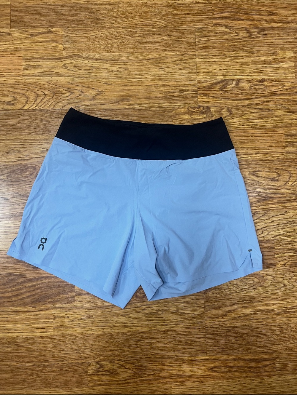 On Running Sky Blue Running Shorts with Black Waistband